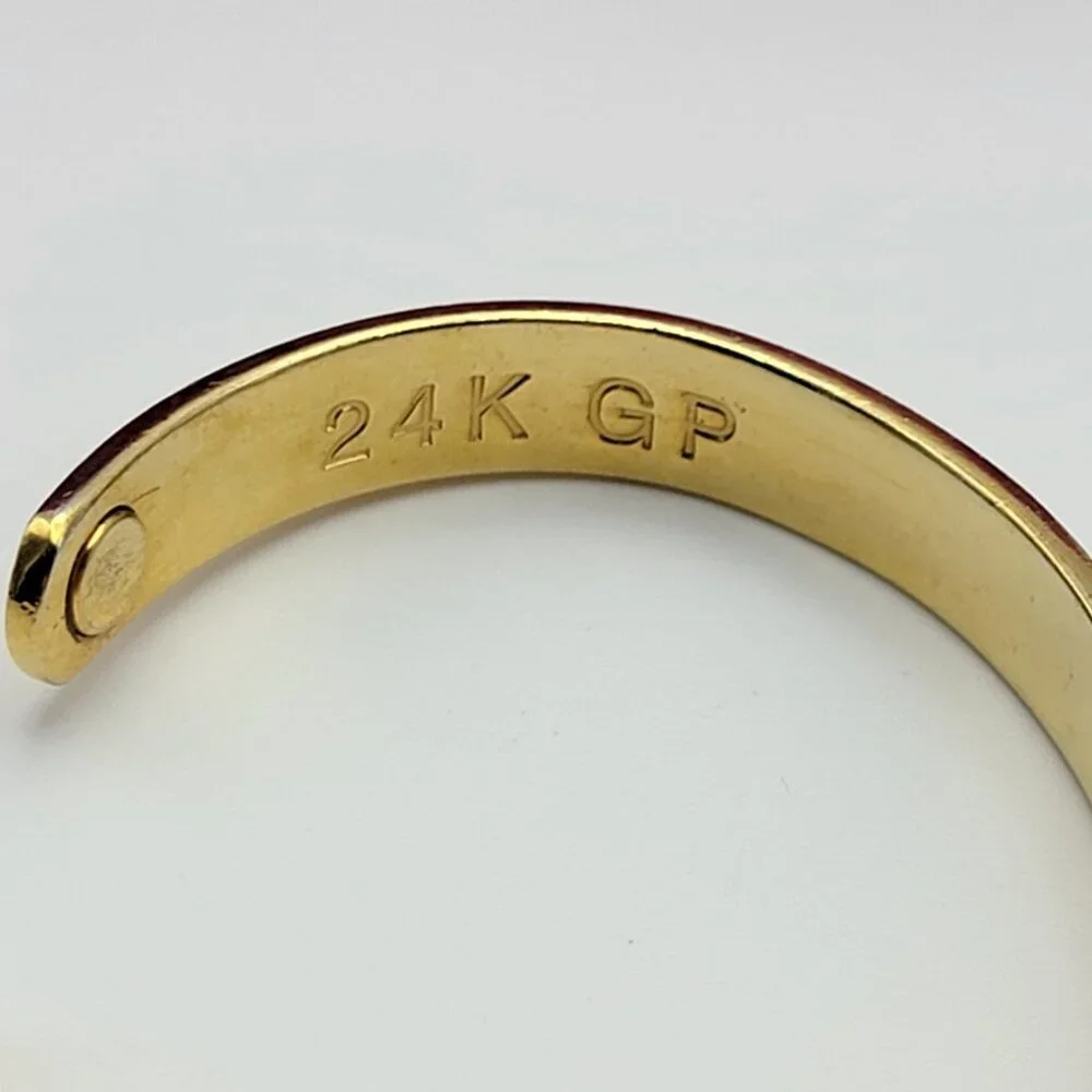 STONEY CREEK G.G. Gold Club 24K Gold Plated Open Cuff Bracelet 6